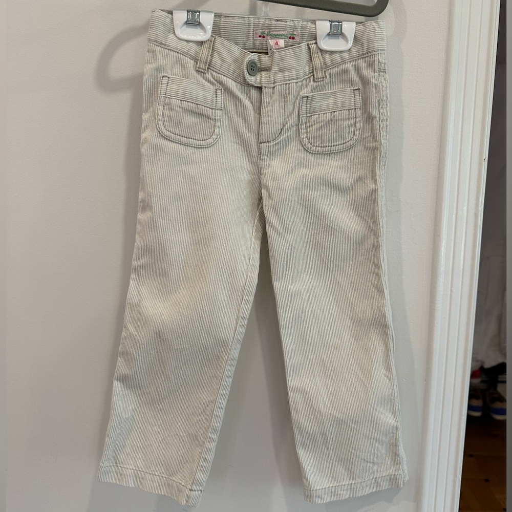 Bonpoint Cream Corduroy Kids Pants size 4